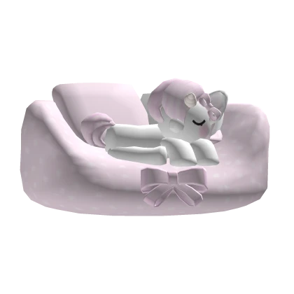 ♡ cute baby pink sleeping unicorn in pet bed