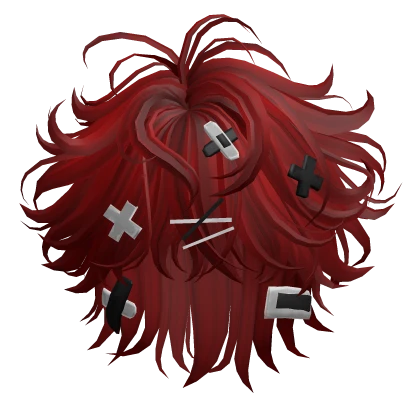 ❗Red Wispy Emo Boy Hair