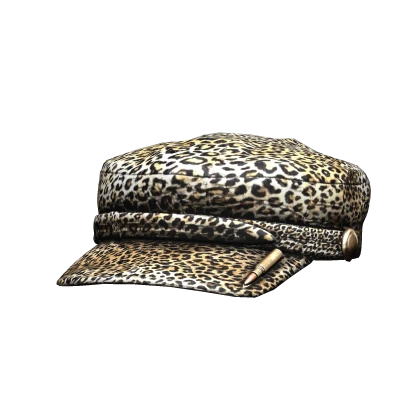 Cheetah Print Leather Newsboy Cap + Bullet 