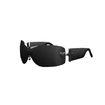 Black Y2K Hyperheart Glasses