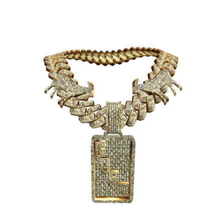 4.0 boy GOAT CHAIN ICED OUT W BAGUETTE DIAMONDS