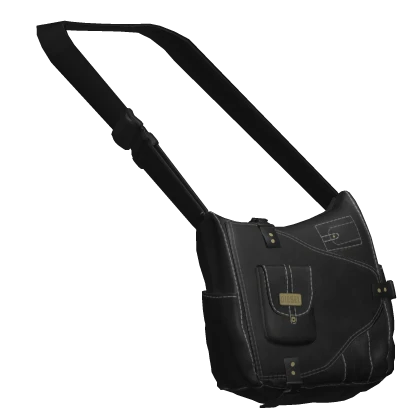 (1.0) Black Crossbody Satchel Bag