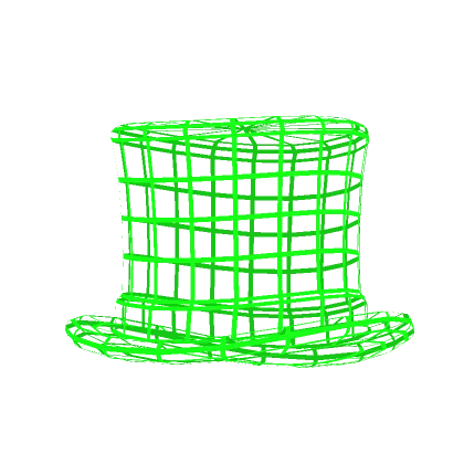 Green Hacker Wireframe Top Hat