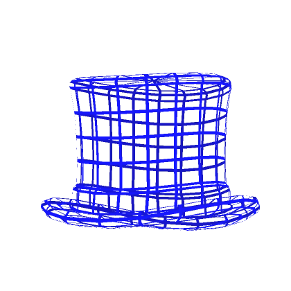 Blue Hacker Wireframe Top Hat