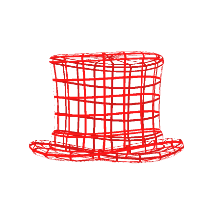 Red Hacker Wireframe Top Hat