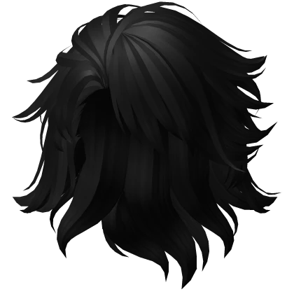 Black Wispy Anime Mullet