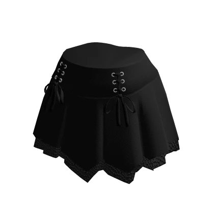 Gothic-inspired asymmetrical high-waisted skirt