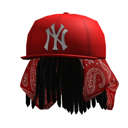Messy Dreads Fitted Cap with Bandana