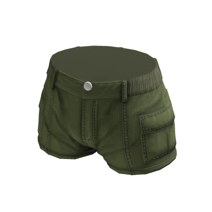 Green Elastic Cargo Shorts