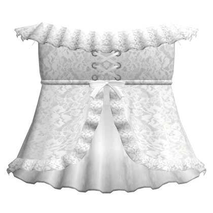 gothic layered off shoulder lace dress - white 3.0