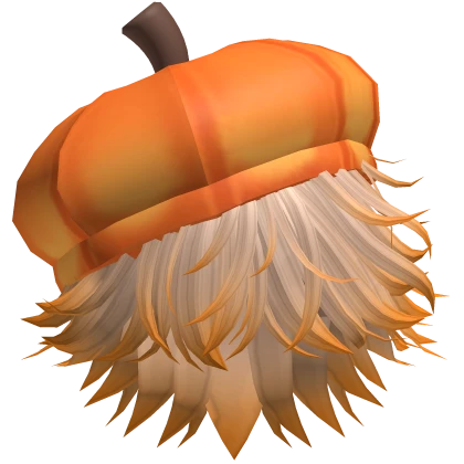 Brown and Orange Messy Boy Hair W/Pumpkin Beret