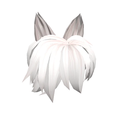 Messy White Hairstyle Cat Ears