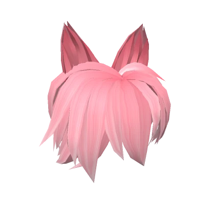 Messy Pink Hairstyle Cat Ears