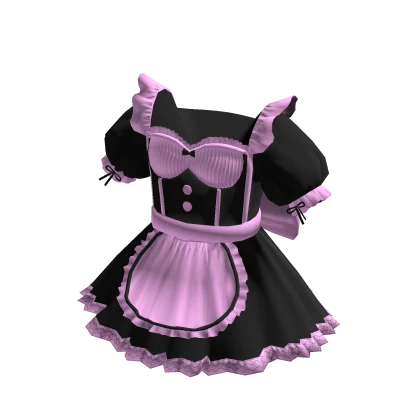 Black & Pink Classic Anime Cat Maid Dress