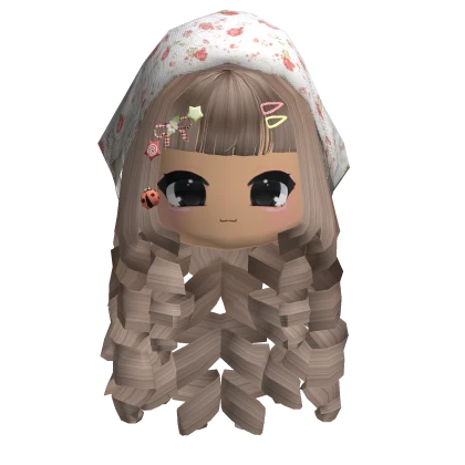 ♡ Long Cutesy Igari Hair w/Chibi Face (Milktea)