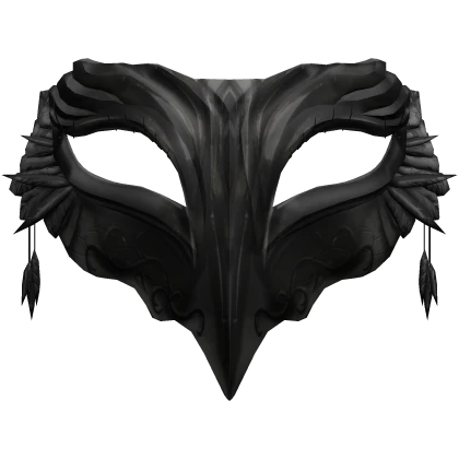Black Owl Mask With Feathers