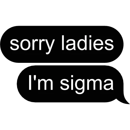 💬 Sorry ladies I'm sigma text