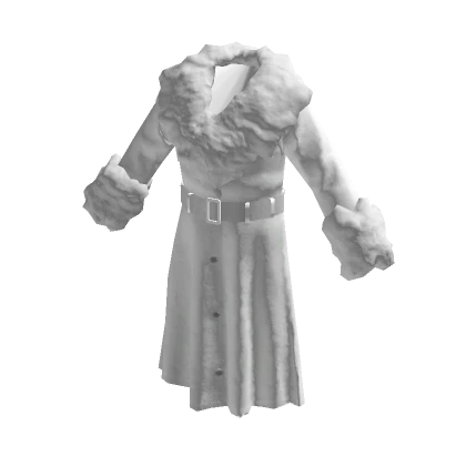 White Overcoat w/ Fur Trim