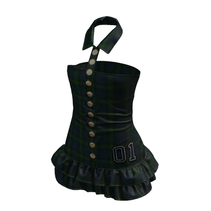 Gal Collar Mini Dress (Plaid)