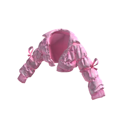 ✨ Bow Pink Puffer Jacket Y2K Preppy Coquette