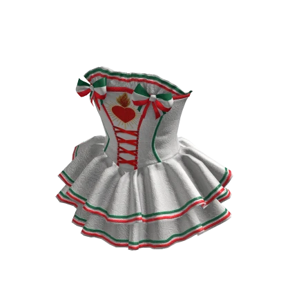 ✨ Royale Mexico Festival Tricolor Ruffle Dress