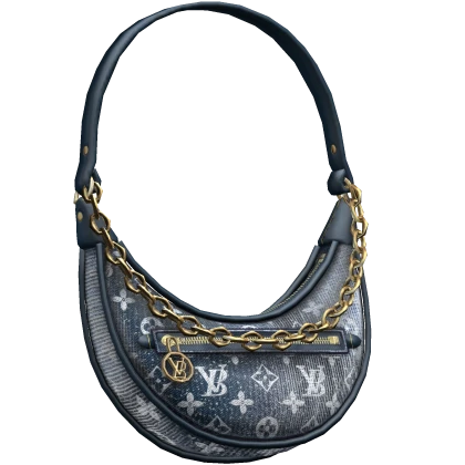 Luxury Designer Purse ( Blue Denim Print V1 )