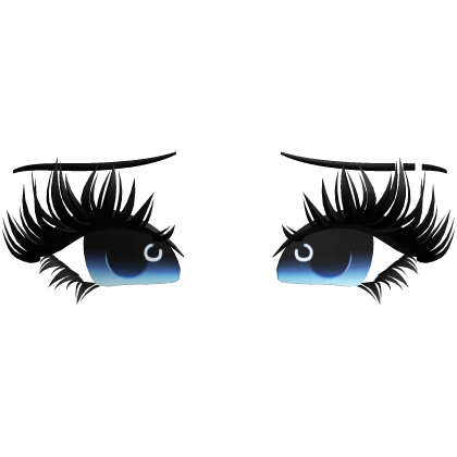 ♡ cute lashes w eyes + eyebrows (blue)