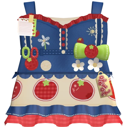 harajuku denim igari shoujo retro tomato sun dress