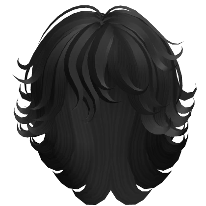 Long Wavy Messy Anime Boy Hair (Black)