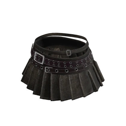 💗Y2K PLEATED BUCKLE BELT SKIRT_BROWN