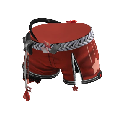 Punk Shorts w/ Stars & Hearts Charms Red