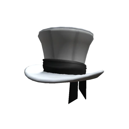 White Tophat with Black Ribbon