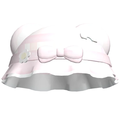 cute pastel pink piano bear bucket hat