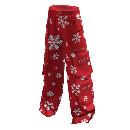 Christmas Snowflake Y2K Cargo Pants