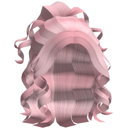 Curly Half Up Half Down Pink