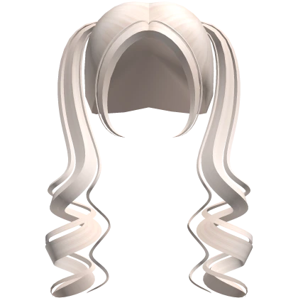 ♡ : cute swirly long front pigtails in ash blonde