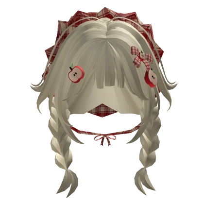 mori kei igari blonde pigtails red plaid bandana