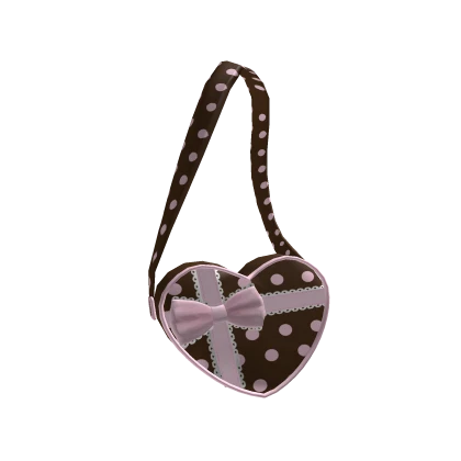 pink and dark brown polka dot heart bag 3.0