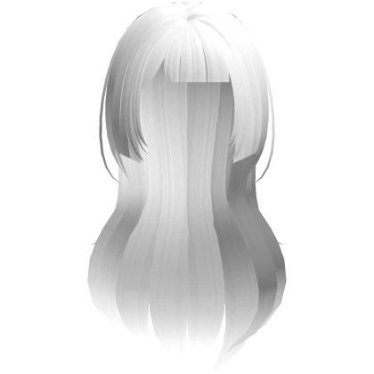 long wispy anime hair with hime bangs in white