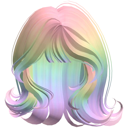 ♡ Wispy Swirly Layered Bob in Pastel Rainbow