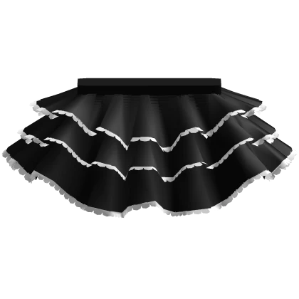 Ruffled Goth Black Skirt 