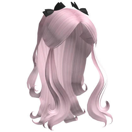[FREE] stunning flowy wavy hair with bows in pink