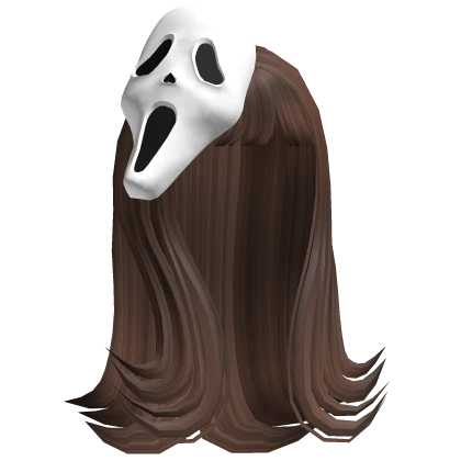 Brown Hair w Screaming Ghost Mask
