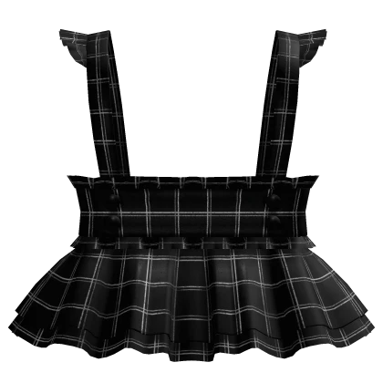 ruffle plaid overall skirt black 3.0