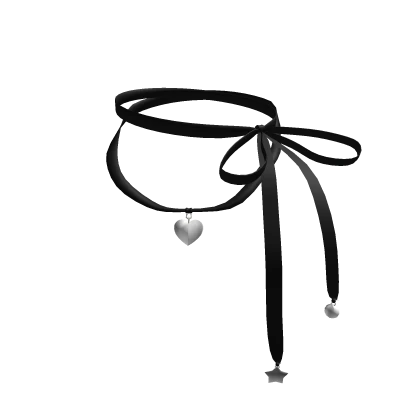 Black Double Ribbon With Pendants Necklace 3.0