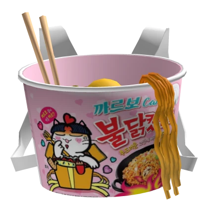 Matching Korean Buldak Pink Ramen Backpack 1.0