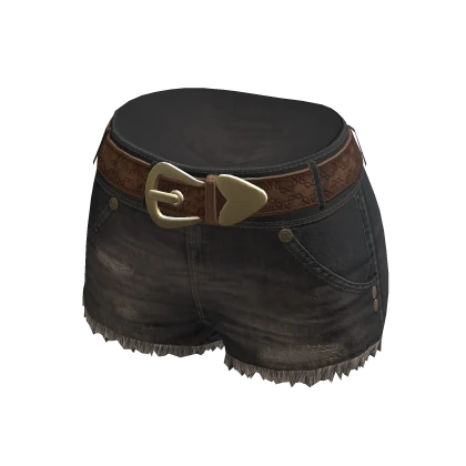 🍀Y2K Belt Brown Denim Shorts