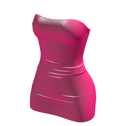 ♔ Candy Pink Latex Tight Mini Dress