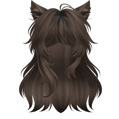 Super Fluffy Loose Cat Ears Hairstyle (Brown)