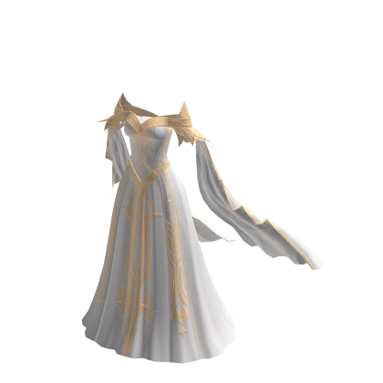 ♾️ White & Gold lunar goddess dress